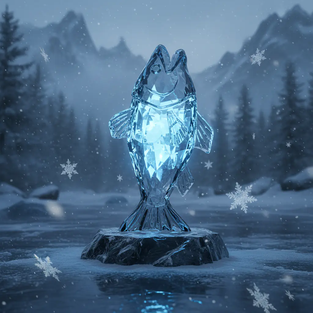 Crystalline fish trophy
